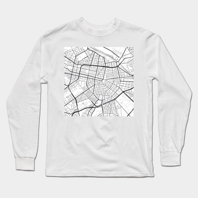 Sofia Map City Map Poster Black and White, USA Gift Printable, Modern Map Decor for Office Home Living Room, Map Art, Map Gifts Long Sleeve T-Shirt by 44spaces